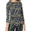 MICHAEL Michael Kors Chain Twist 3/4 Sleeve Top -Summer Fashion Clothing 819O8ydNpML. AC SR736920