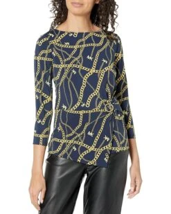 MICHAEL Michael Kors Chain Twist 3/4 Sleeve Top