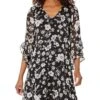 Calvin Klein Chiffon Print Bell Sleeve Dress -Summer Fashion Clothing 81eF1Iyy8XL. AC SR736920